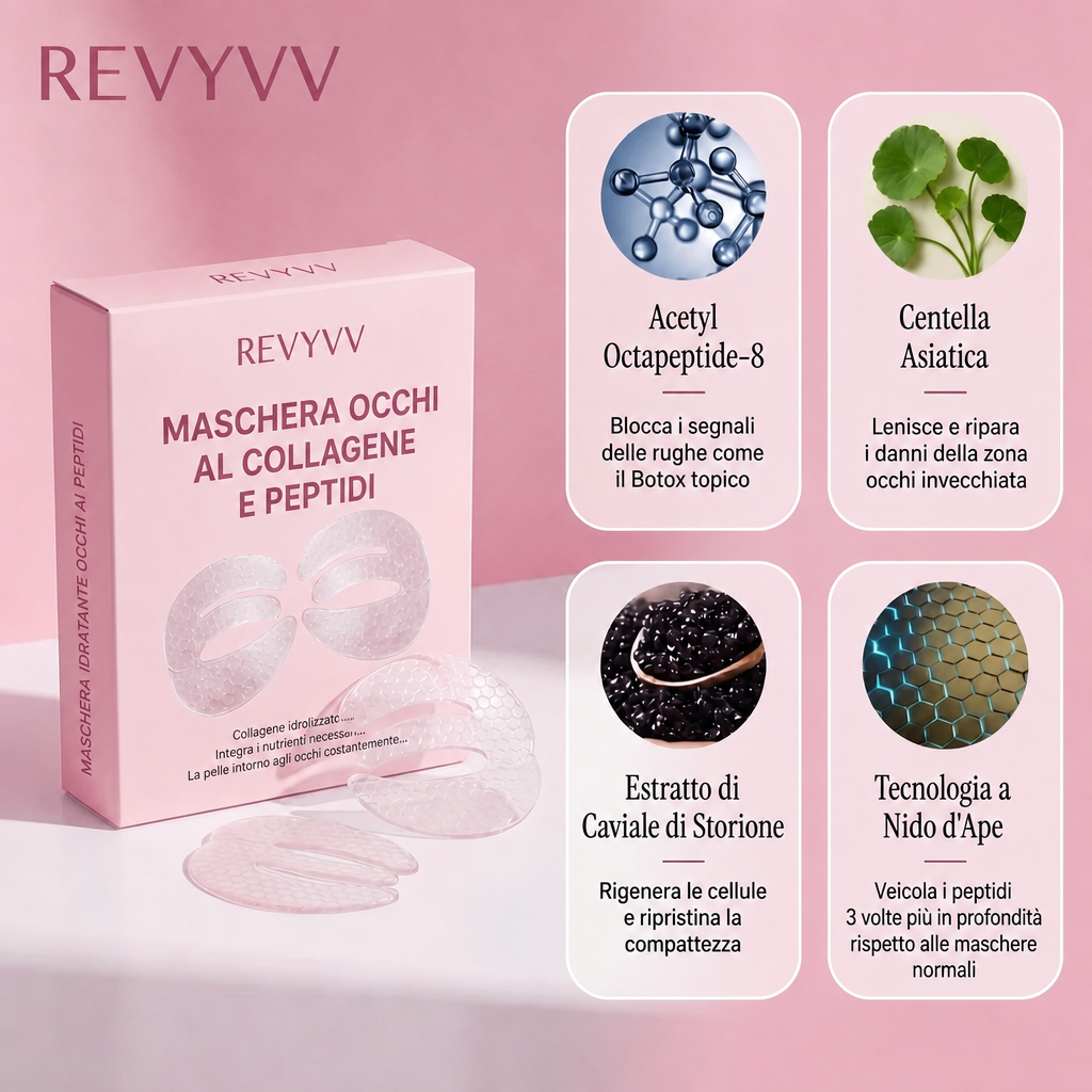 Maschera per gli occhi al collagene e peptidi