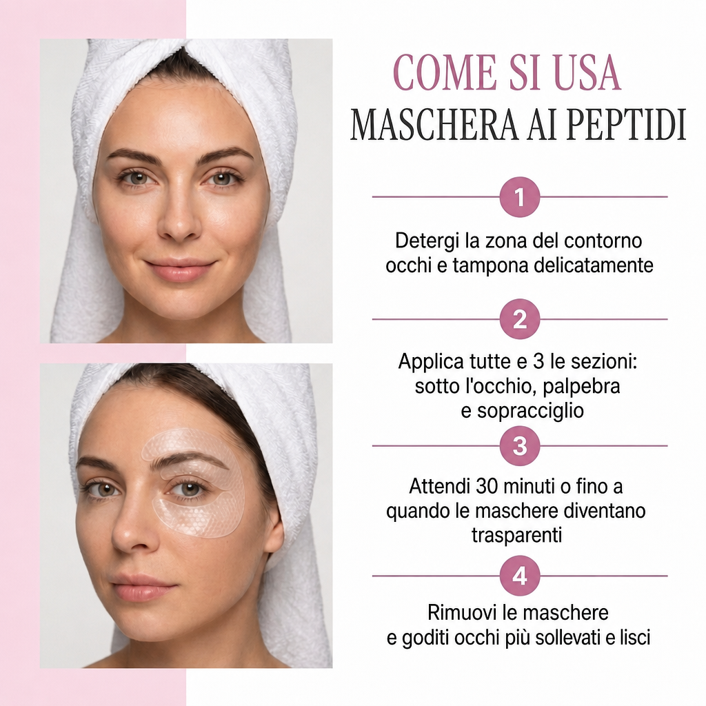 Maschera per gli occhi al collagene e peptidi