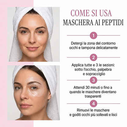Maschera per gli occhi al collagene e peptidi